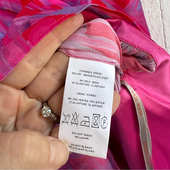 Silvia Tcherassi Fiorenza Printed Mini Dress in Magenta Kaleidoscope size Medium - Picture 10 of 14
